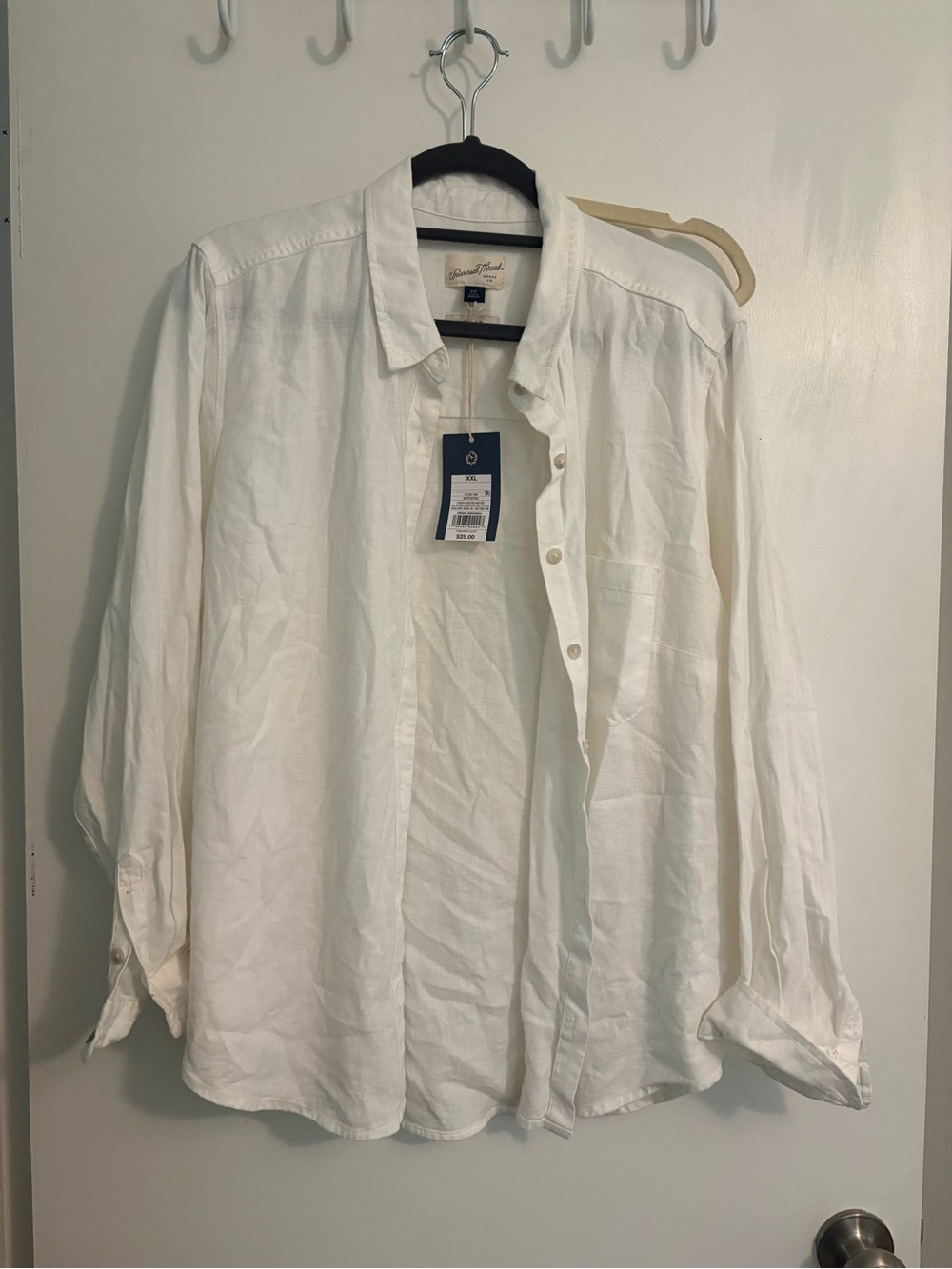 Universal Thread Off-White Linen Button Front Shirt